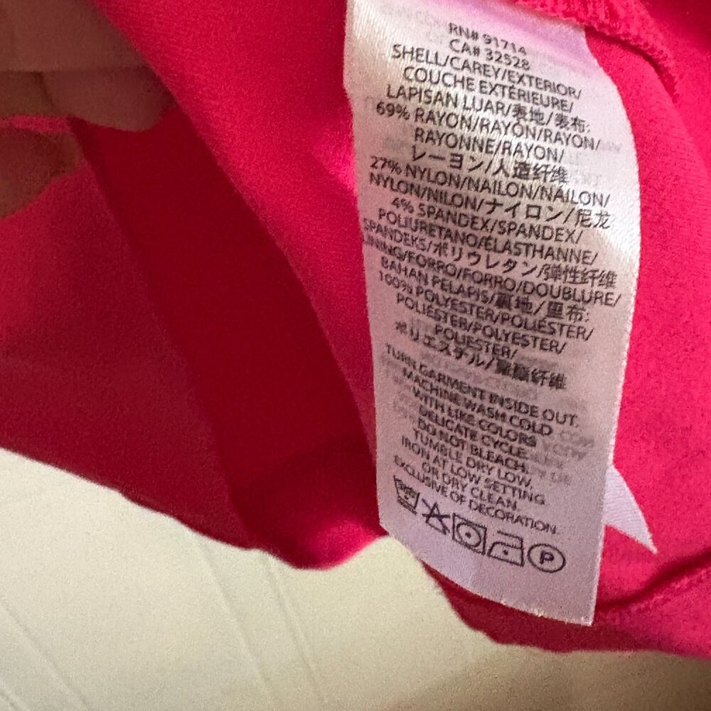 Armani Exchange Mini Sleeveless Sheath Twist Raspberry Pink Cocktail Dress SZ 4 - Picture 9 of 9